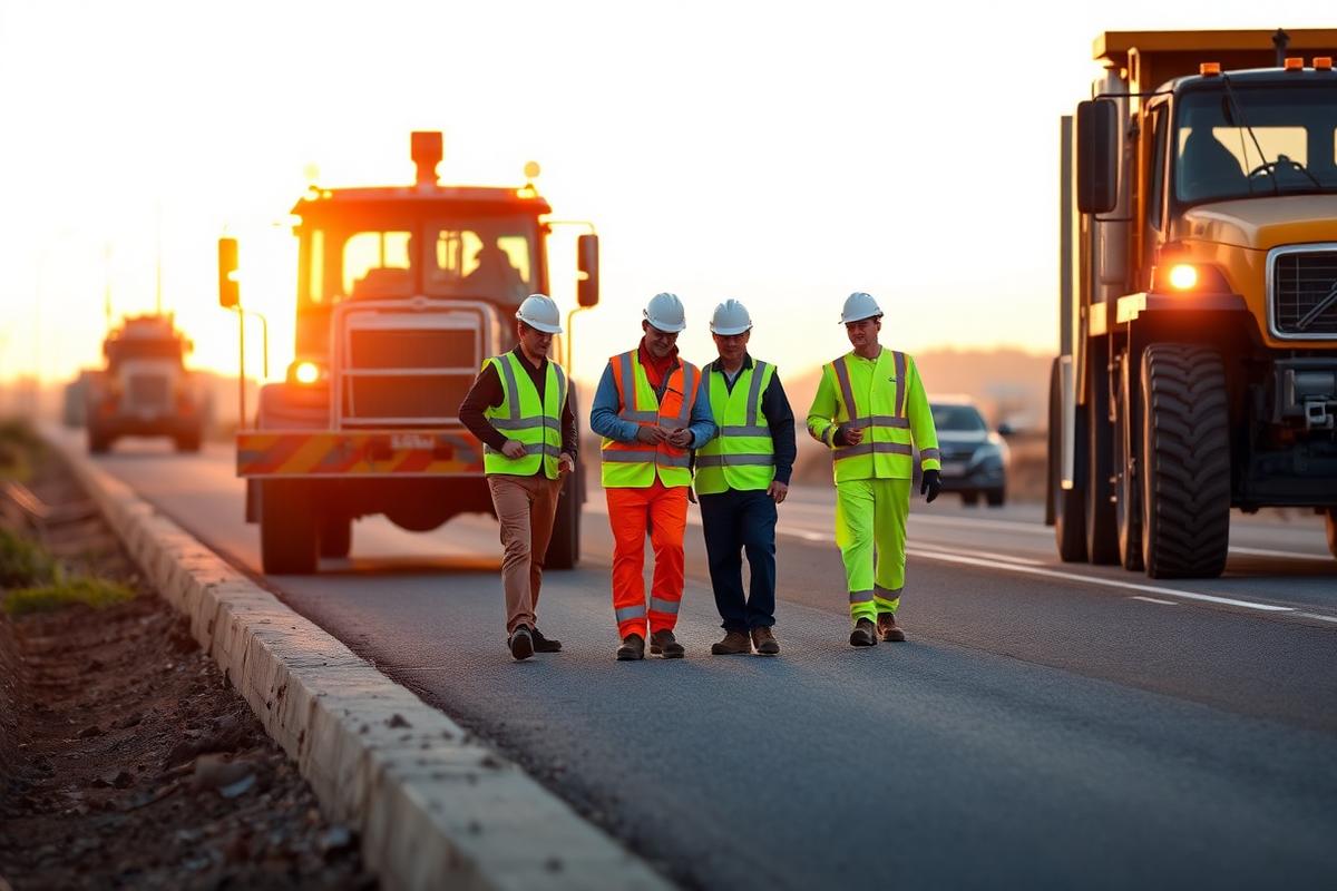 Civil construction labour hire South Australia — road works crew